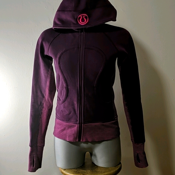 Lululemon Scuba Hoodie MAROON AND HOT PINK - Picture 2 of 6